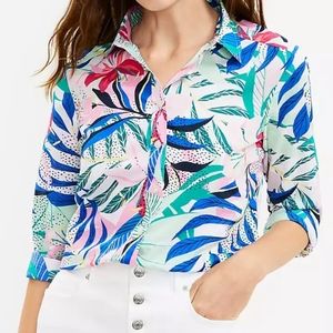 EUC Loft Tropical Print Button Down Shirt Size XL